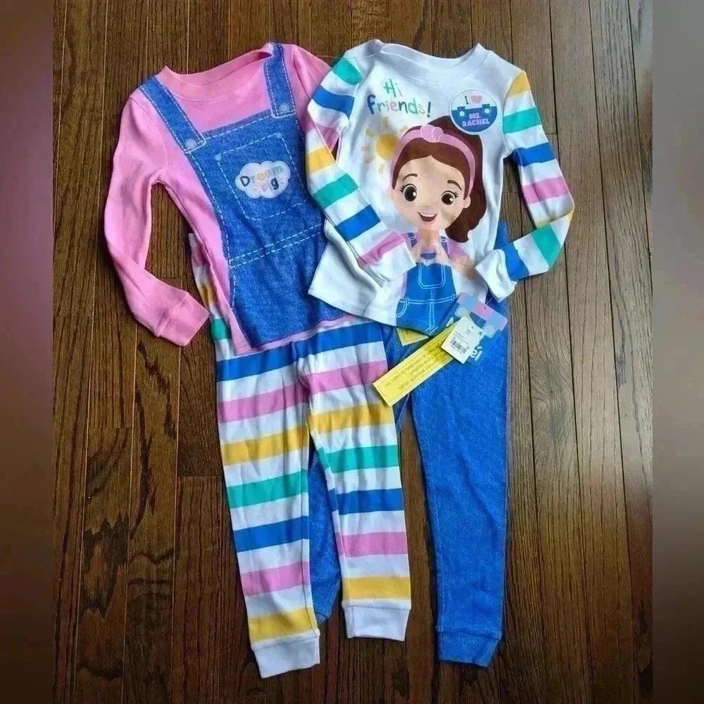 Ms. Rachel Girls 4T 4-Piece Long-Sleeves/Pants Pajamas Set - NWT!